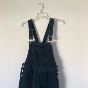 trendy blue corduroy overalls